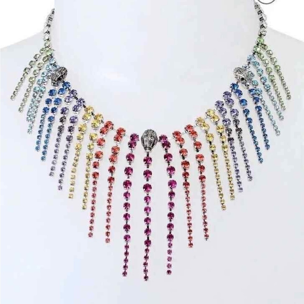 KURT GEIGER
Rainbow Crystal Fringe Necklace In Multi color